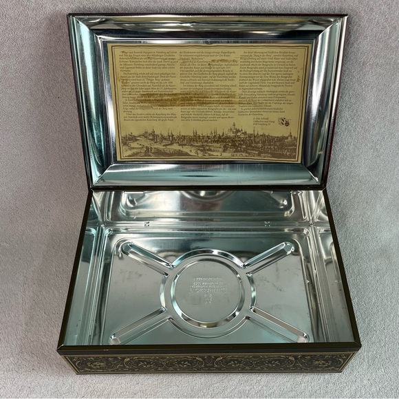 Vintage E. Otto Schmidt Metal Tin Storage Bakery/Biscuit Box-Hinged Lid-Germany - Picture 6 of 13